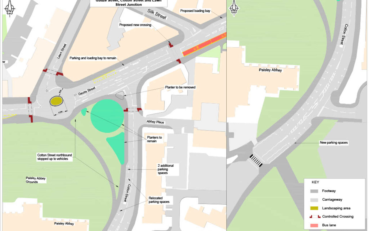 Proposals published for Paisley town centre junction improvements